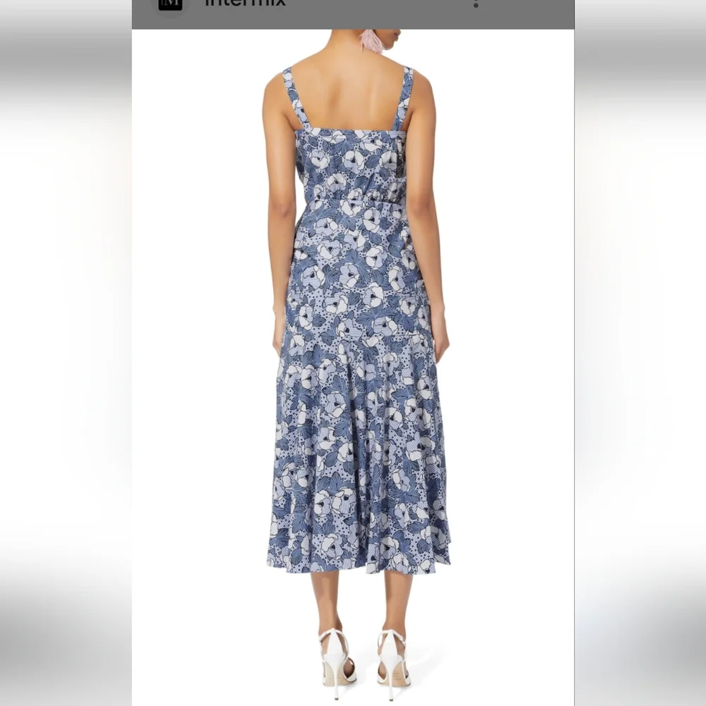 Veronica Beard Blue and White Floral Midi Dress - Picture 6 of 7